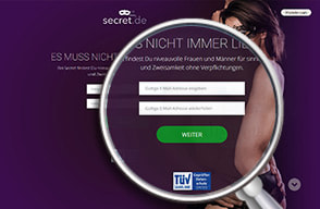 Screenshot Login Secret.de